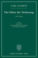 Der HüTer Der Verfassung ~ Carl Schmitt ~ 9783428149216