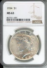 1934 Peace Silver Dollar NGC MS63 $1 Cert 8677311-007