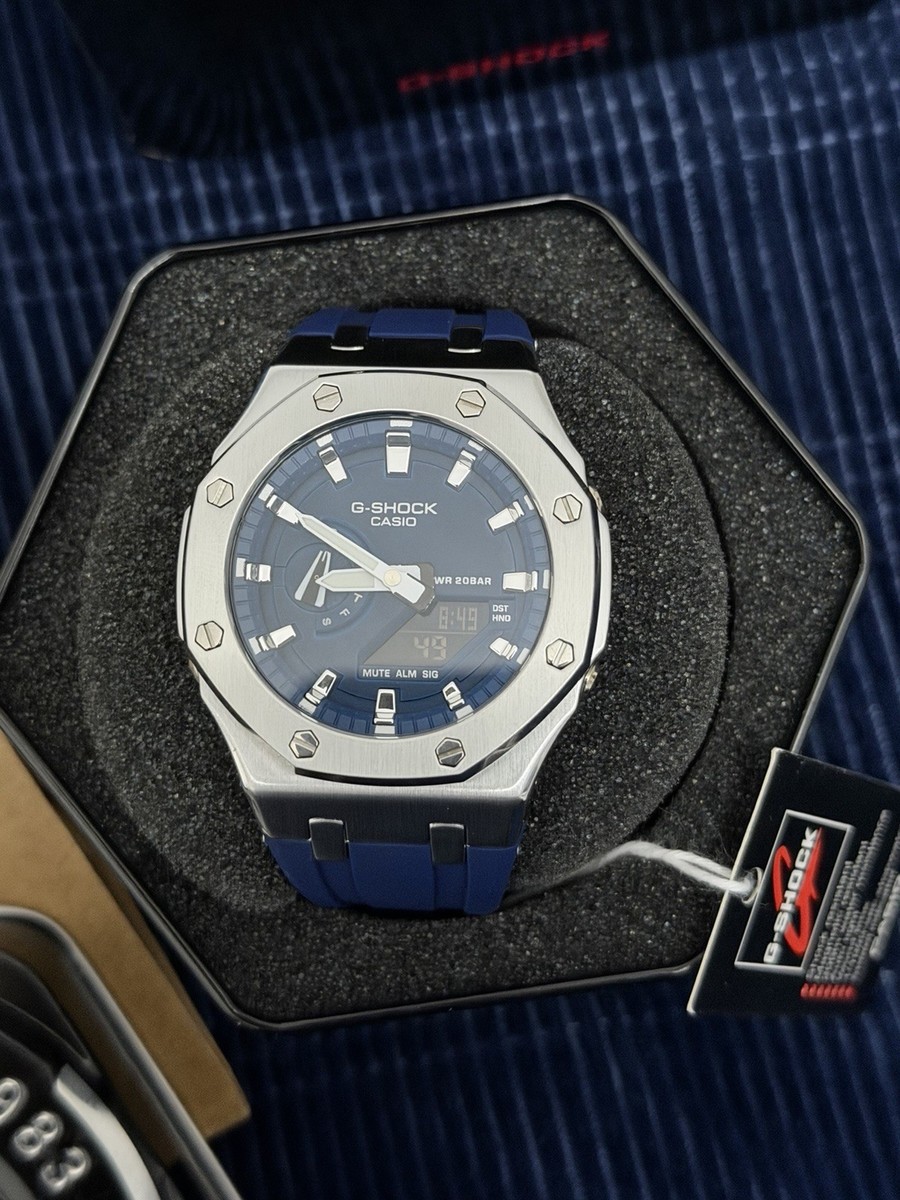 G-SHOCK GA-2100 Full Metal Custom Red/Silver Near Mint No Customs