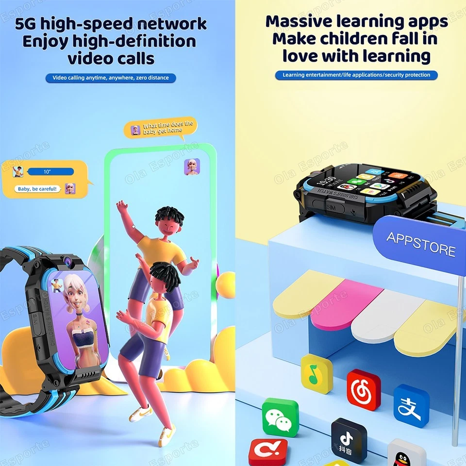 Kinder5G Smart Watch SOS GPS Standort Sim Karte Anruf Kamera Kind SmartwatchWIFI - Bild 2 von 4