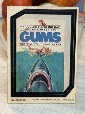1980 Topps Wacky Packages Series 4 “JAWS” Gums #232 Checklist | eBay