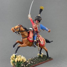 Painted Napoleonic metal figure 60 mm 1/30, French Hussar miniature VID SOLDIERS