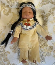 Native American Indian Doll Porcelain Head body Arms Feet Heavy  indigenous