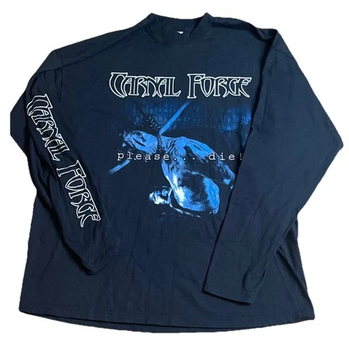 Carnal Forge Please Die Shirt XL Thrash Death Metal Vintage vintage concert t-shirt, vintage, size XL, single stitch, B+ condition