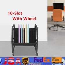 10 Position Laptop Tablet Open Charging Station Mobile Storage Cart Metal Rack