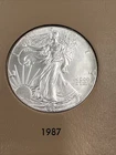 1987 $1 American Silver Eagle 1 Troy Oz Bullion US MINT IN PLASTIC CAPSULE