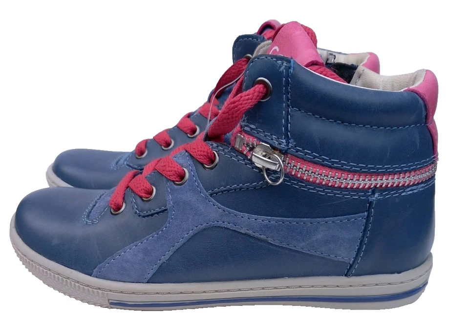 Gabor Girl's Blue/Pink Leather Sneaker Ankle Boots, Size 12UK - Image 3 of 4