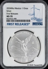 2024 Silver Mexican Libertad 1oz Coin NGC MS70 First Release