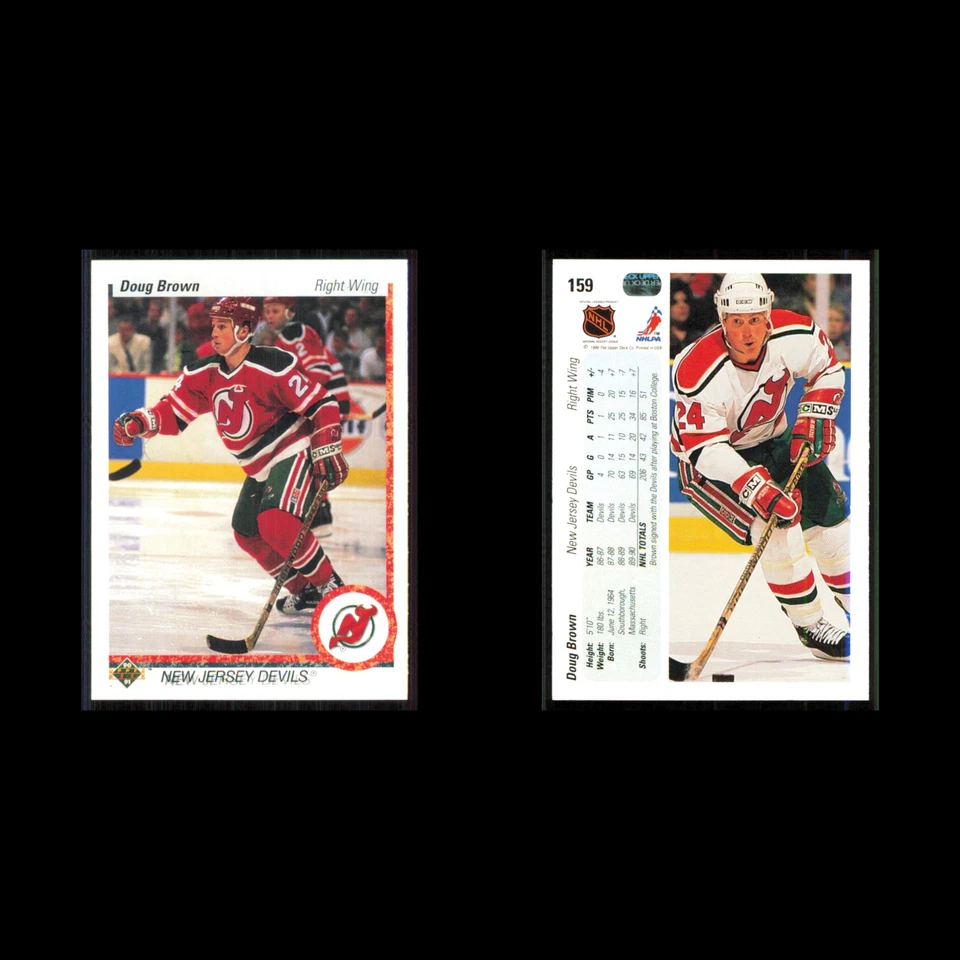 Doug Brown #159 1990 Upper Deck New Jersey Devils Hockey Card NHL NM - Image 3 of 3
