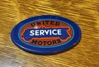 Vintage United Service Motors Small Advertising Sign Tag Badge Emblem Gas Oil
