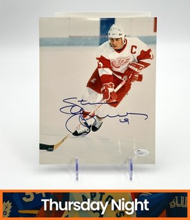 STEVE YZERMAN SIGNED AUTOGRAPHED PHOTO DETROIT RED WINGS JSA COA