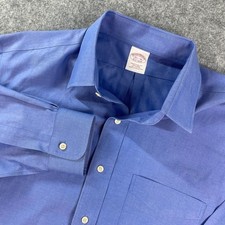 Brooks Brothers Mens Button Down Shirt 16 -36 Blue Long Sleeve Traditional Fit