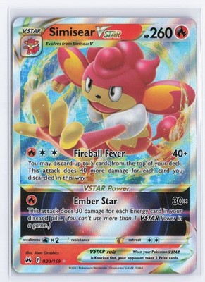 Simisear VSTAR 023/159 Crown Zenith Ultra Rare NM