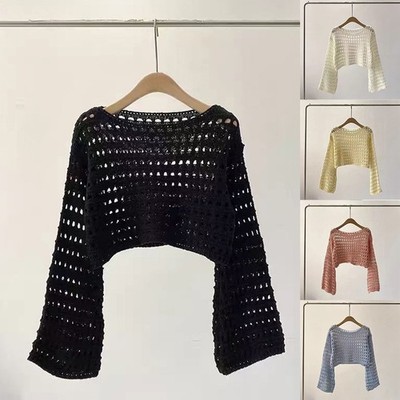 Langlebige Oberteile Pullover Hot Bikini Cover Up Häkel Strick Mode