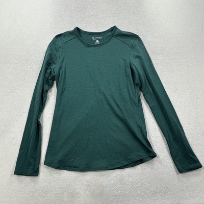 Seg'ments Shirt Womens Small Green 100% Merino Wool Long Sleeve Base Layer