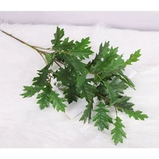Artificial Oak Leaves Silk Fabric Leaves Iron Stem Decorative Faux Oak Leaves