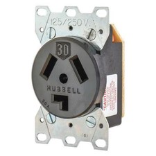 Bryant 9303 Straight Blade Receptacle, 10-30R, 30 A, 125/250V Ac, 3 Pole, 3