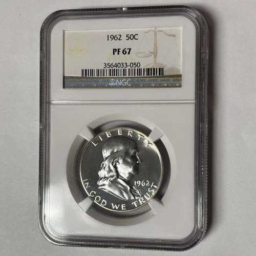 1962 Franklin Half Dollar NGC PF67 US Mint 90% Silver 50 Cent Proof
