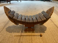 Vintage Ranat Ek Thai Xylophone – 10-Bar Hardwood Instrument, Handcrafted, Decor