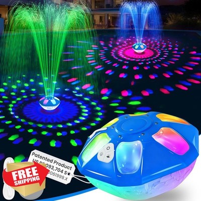 2026 Pool Fountain Floating 9000mah Rechargeable Light Show Dark Blue