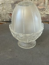FENTON FAIRY LAMP SATIN BEADED DAISY FROSTED GLASS SIGNED  / MINT