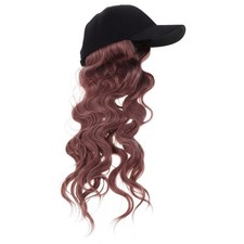 Peaked Cap Hat with Hair Baseball Extensions Wigs for Black Women Human