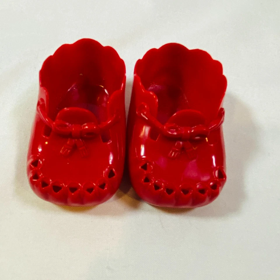 15" American Girl Doll Bitty Baby 1995 Christmas Dress Red Headband, Shoes, Bear - Image 4 of 4