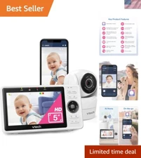 Upgraded Smart WiFi Baby Monitor , 5-inch 720p Display, 1080p Camera, HD Nigh...