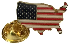 Pack of 12 USA 50 Star Flag United States Country Shaped Hat Cap lapel Pin 