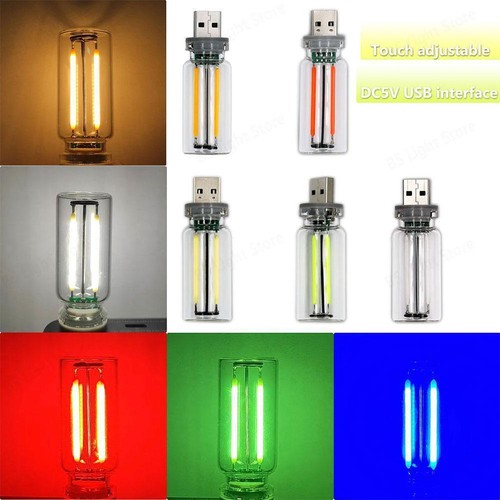 .UK-.RX9001 USB lumière d'ambiance LED verre coloré bouteille lumière nuit C0H1 - Photo 4/7