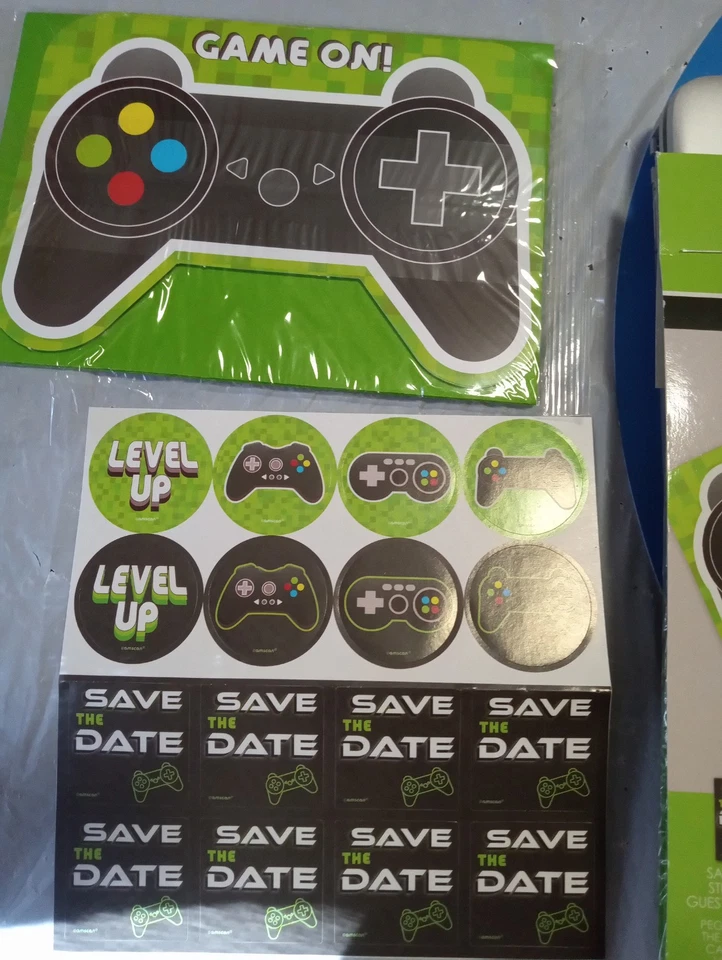 29 Game On Birthday Party Invitations Controller Video Gaming Level Up Save Date - Image 4 of 4