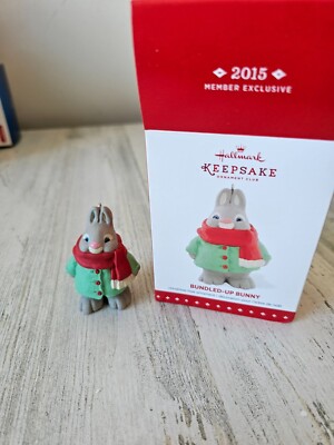 Hallmark bundled up bunny rabbit ornament Xmas tree spring Easter