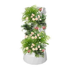 Hydroponics Tower 64 Slots Vertical Growing Tower with Water Pump attractively