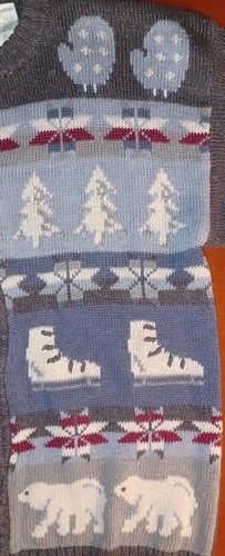 Vintage Northern Reflections Winter Cardigan Sweater Womens Medium Ice Skates - Picture 3 of 10