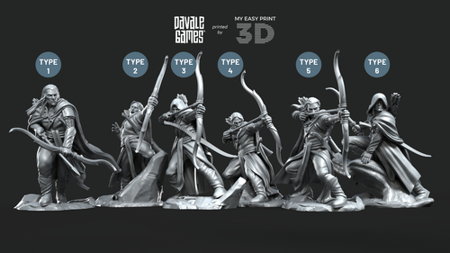 Galanthir Elves Forest Guardians with Bow Davale Games 3D Printed With HQ Resin - Picture 12 of 13