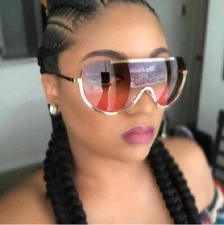 Men Women Sunglasses Oversized Large Frame Gold Designer Fashion Shades Luxury