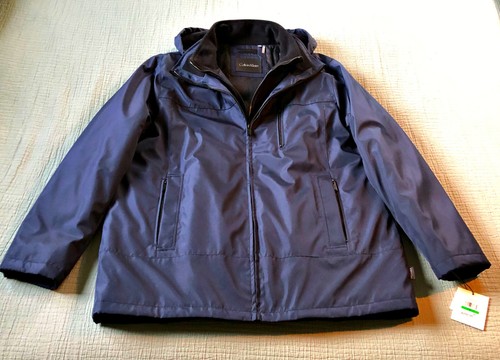 Giacca Calvin Klein uomo taglia LG blu doppio strato zip con cappuccio rimovibile nuova con etichetta - Foto 7 di 17