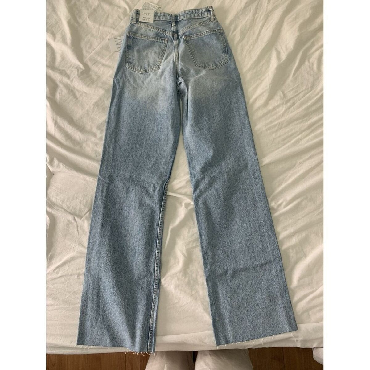 ZARA JEANS TRF WIDE LEG RIPED HI RISE WIDE LEG FULL LENGTH ZARA JEANS TRF WIDE LEG RIPED HI RISE WIDE LEG FULL LENGTH