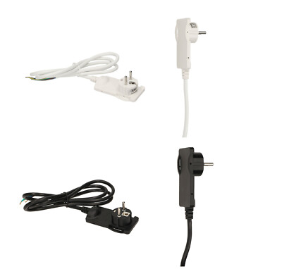 1,5 m Netzleitung Netzstecker flach Schutzkontakt 250 V 16 A Netzkabel Strom