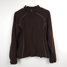 Kuhl Jacket Women Medium Brown Alfpaca Fleece Full Zip Acrylic Polyester Pockets