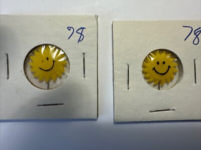 Two vintage smiling Sun Buttons | eBay