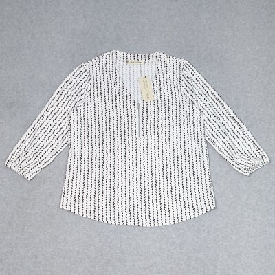 FLT Studio Womens Open Sleeve 1/4 Zip V-Neck Top Women's Small New
