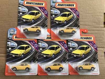2020 Matchbox u201876 HONDA CVCC CIVIC Yellow MBX Highway #45 Lot of 5 FIVE  Cars  eBay