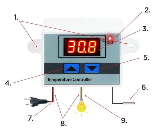 DIGITAL LED TEMPERATURREGLER THERMOSTAT CONTROL TEMPERATUR REGLER 220V 230V - Bild 9 von 14
