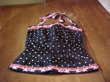 WHITE HOUSE BLACK MARKET BUSTIER CORSET TOP SIZE 2 BLACK  WHITE DOTS