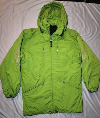 Bogner Sports Green Jacket Winter Ski Hoodie Long Sleeve Embroidered Women Sz 4