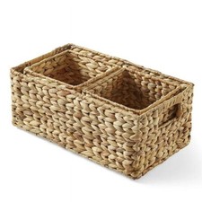 Better Homes  Gardens WovenWater Hyacinth Basket Set of 3 Natural