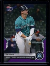 2021 Topps Now #87 Ty France Purple Parallel Card #d /25