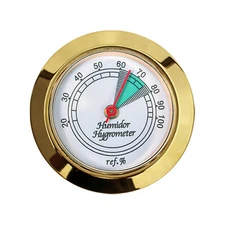 Prestige Import Group Cigar Hygrometer with Glass Face & Gold Frame