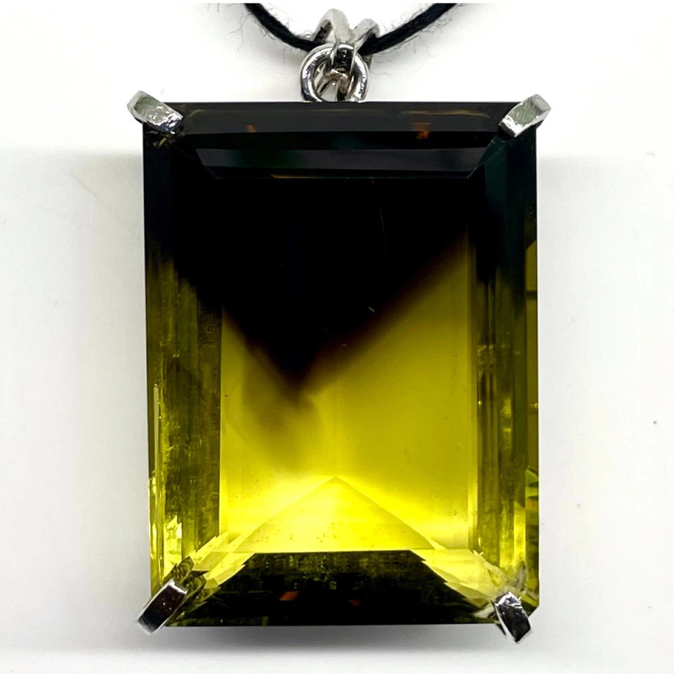 Natural Bio Lemon Quartz Certified 925 Sterling Silver Pendant 26.56 Gms 39x26mm - Image 4 of 4